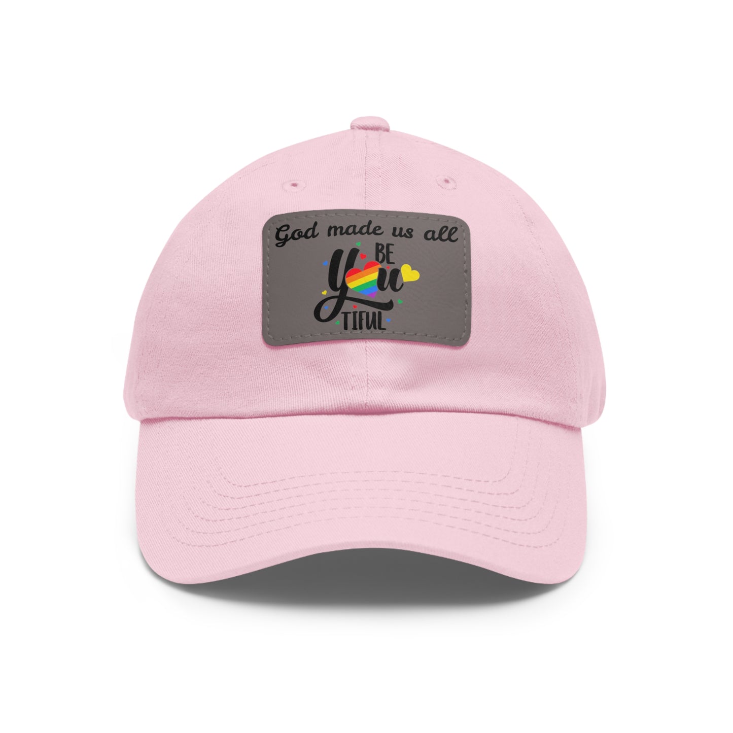 God Made Us All Dad Hat with Leather Patch (Rectangle)