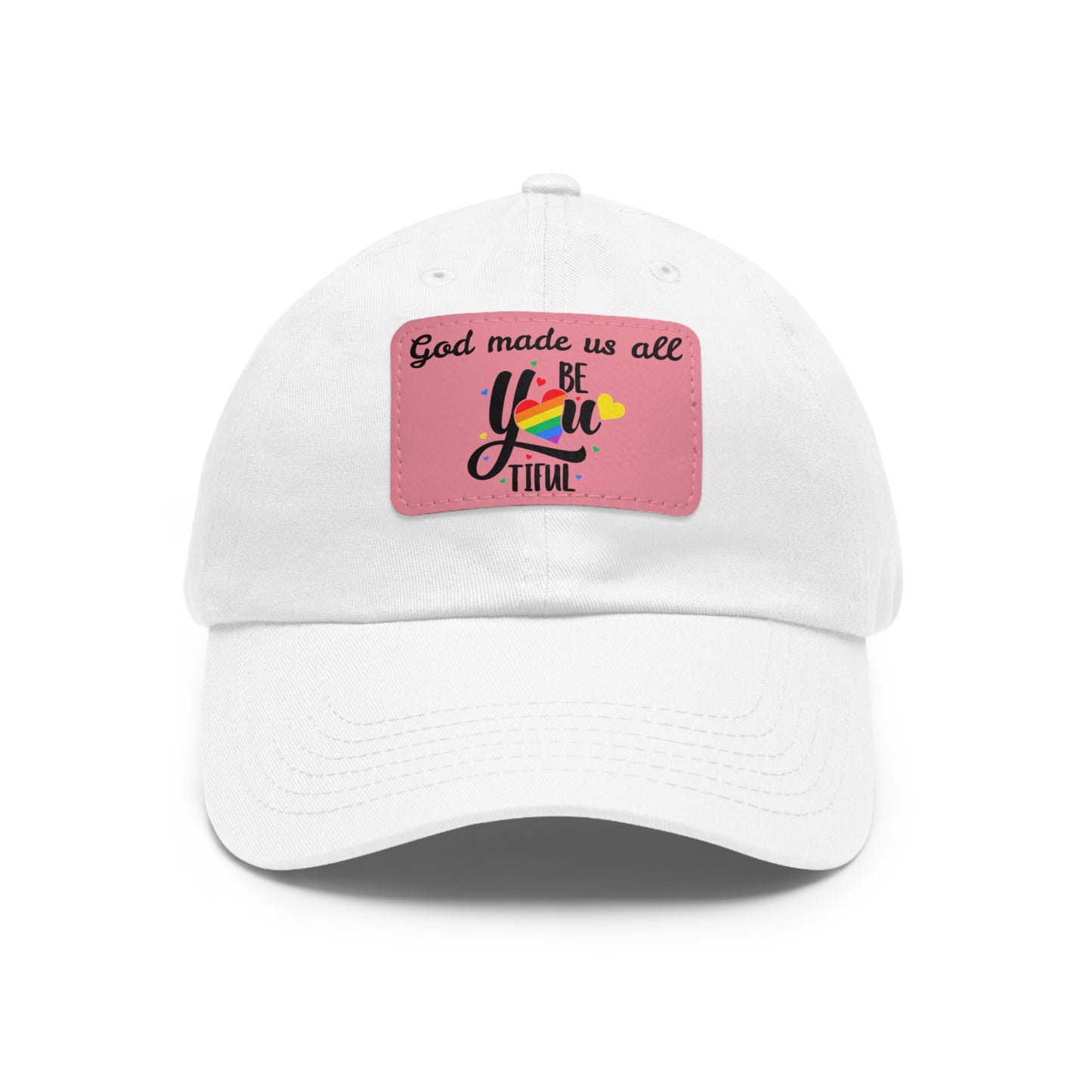 God Made Us All Dad Hat with Leather Patch (Rectangle)