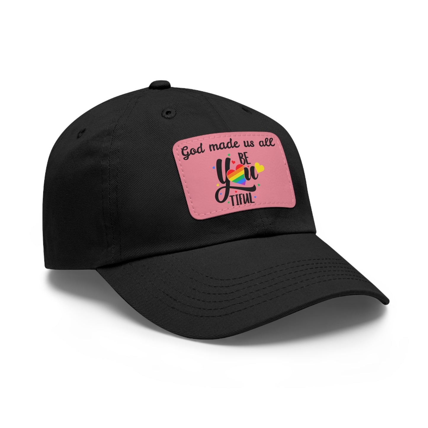 God Made Us All Dad Hat with Leather Patch (Rectangle)