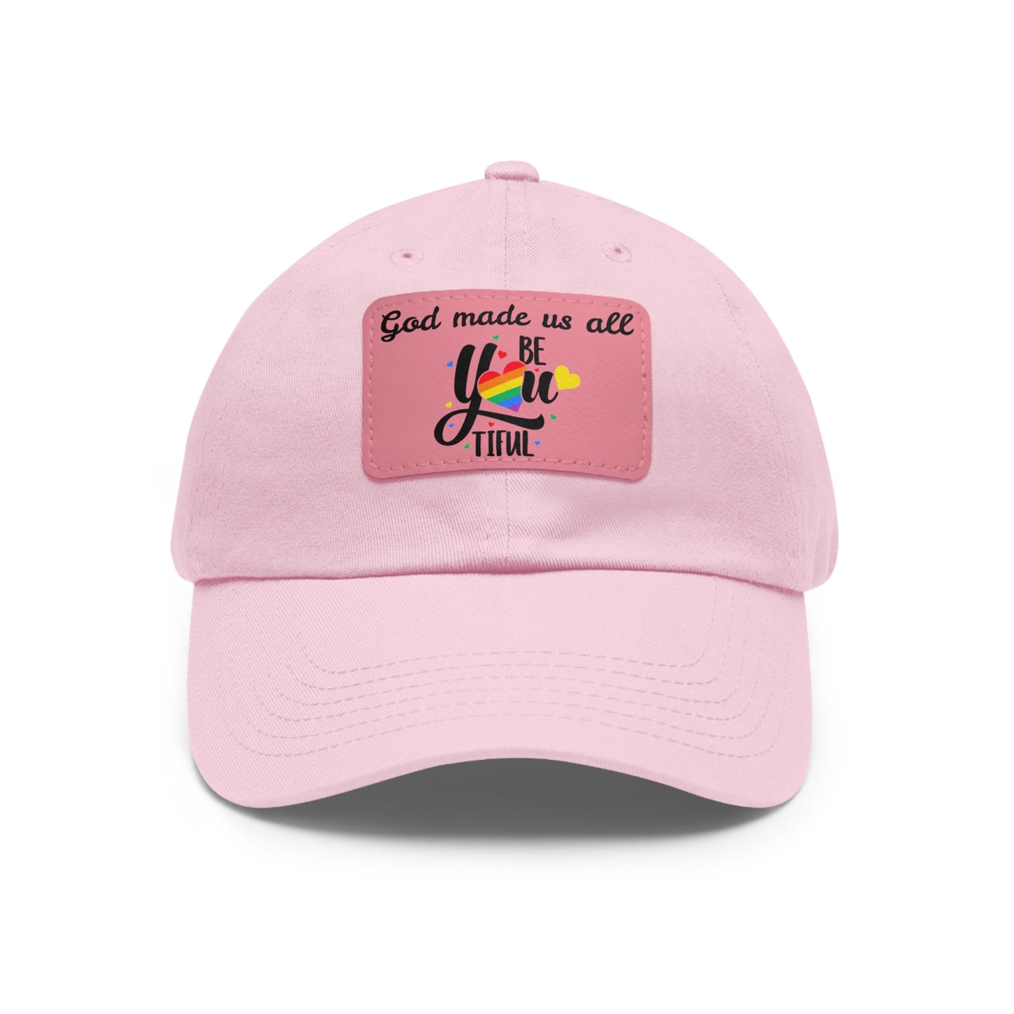 God Made Us All Dad Hat with Leather Patch (Rectangle)