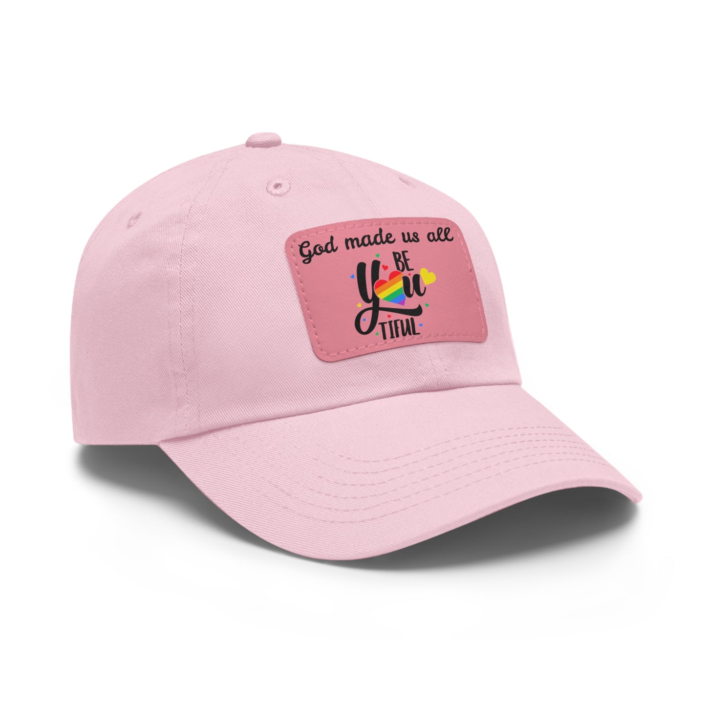 God Made Us All Dad Hat with Leather Patch (Rectangle)