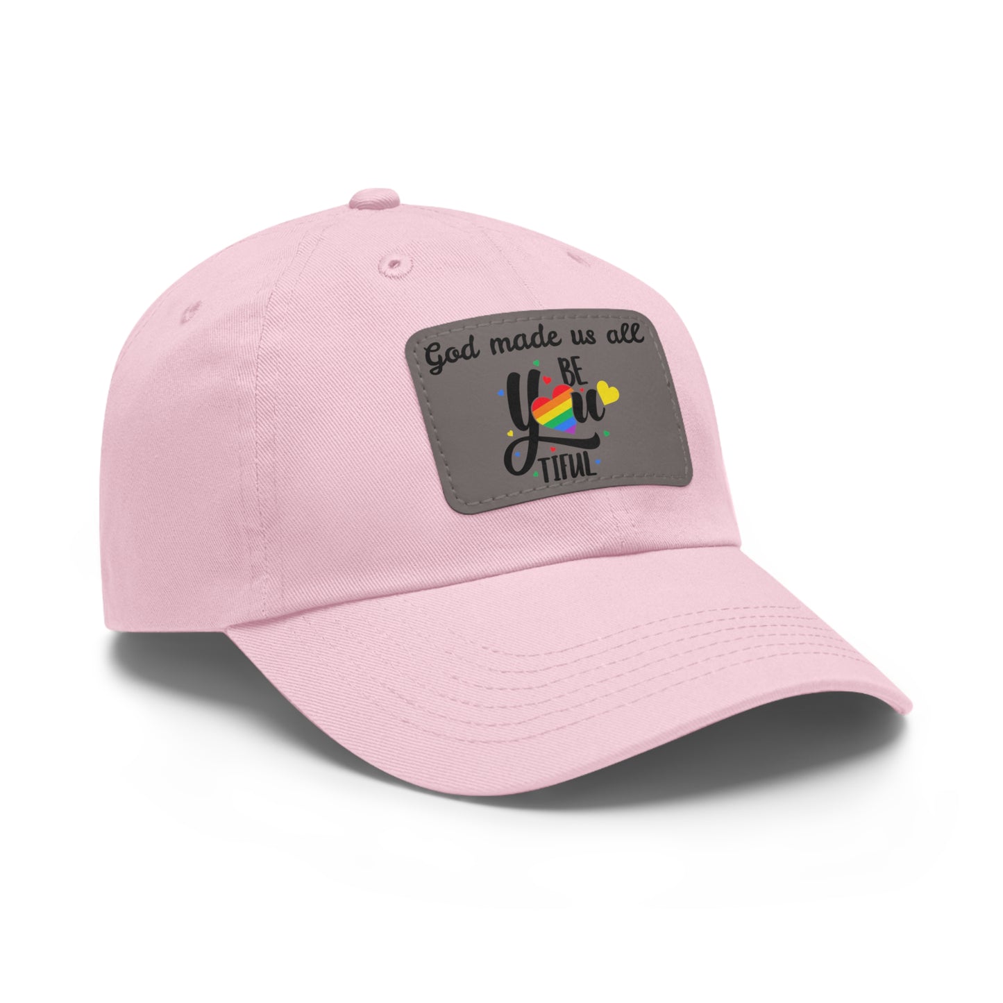 God Made Us All Dad Hat with Leather Patch (Rectangle)