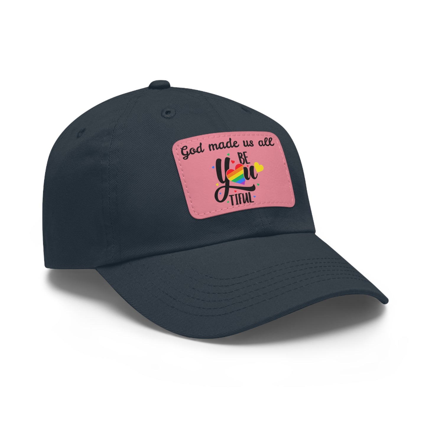 God Made Us All Dad Hat with Leather Patch (Rectangle)