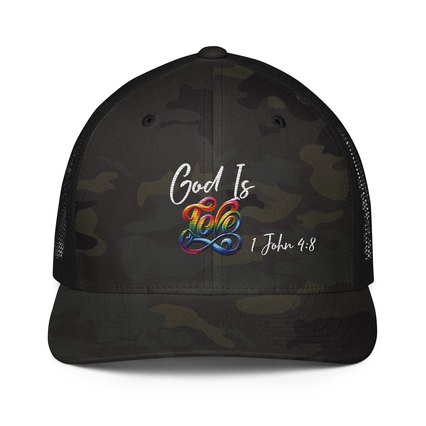 God is Love Closed-back trucker cap