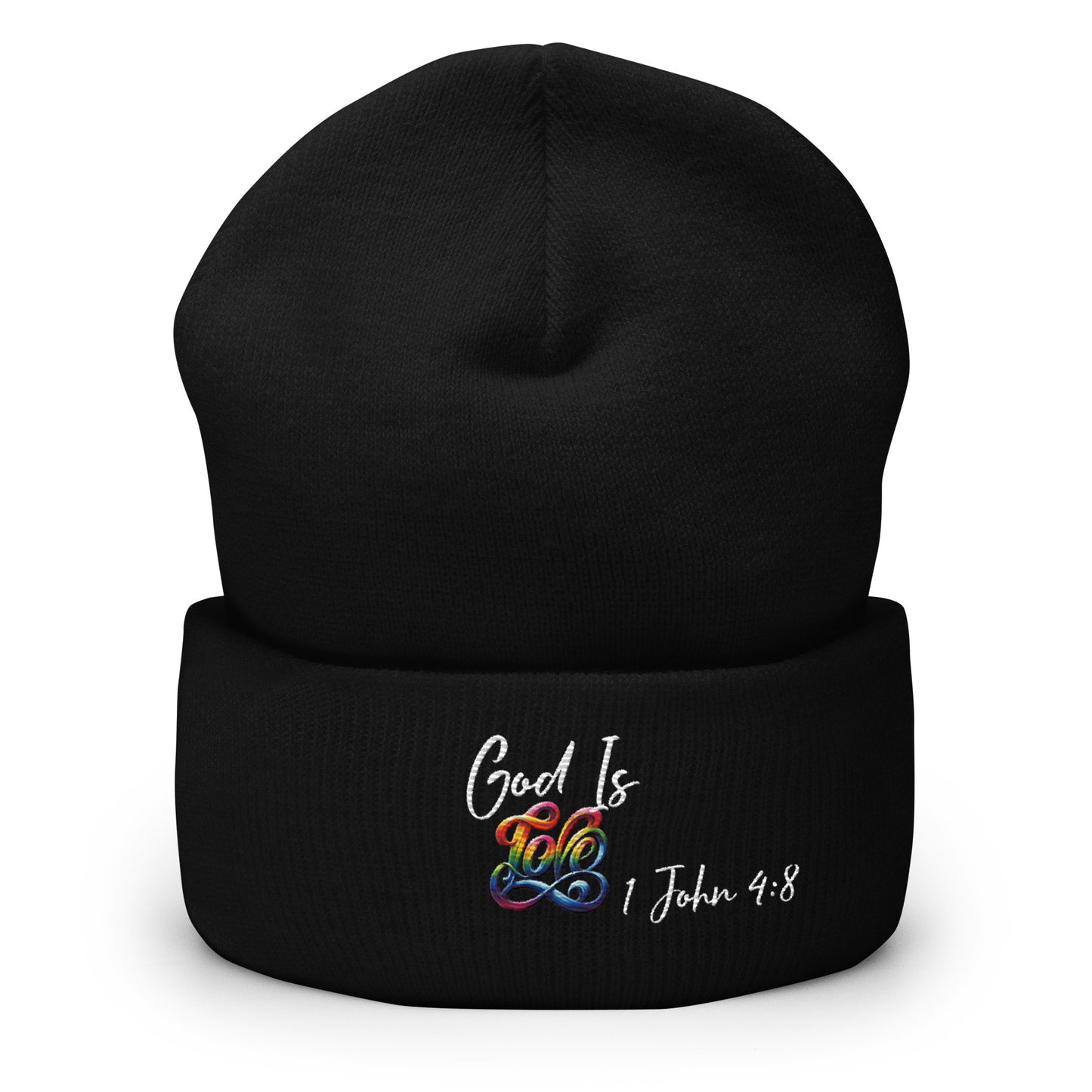 God is Love Dark Cuffed Beanie