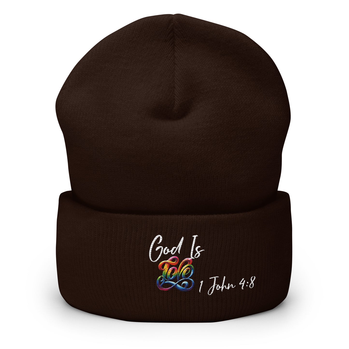 God is Love Dark Cuffed Beanie