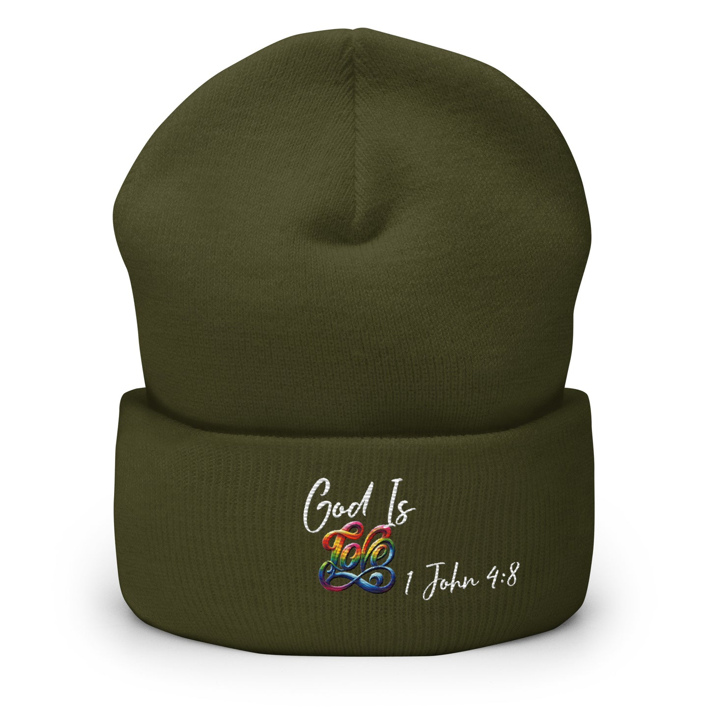 God is Love Dark Cuffed Beanie