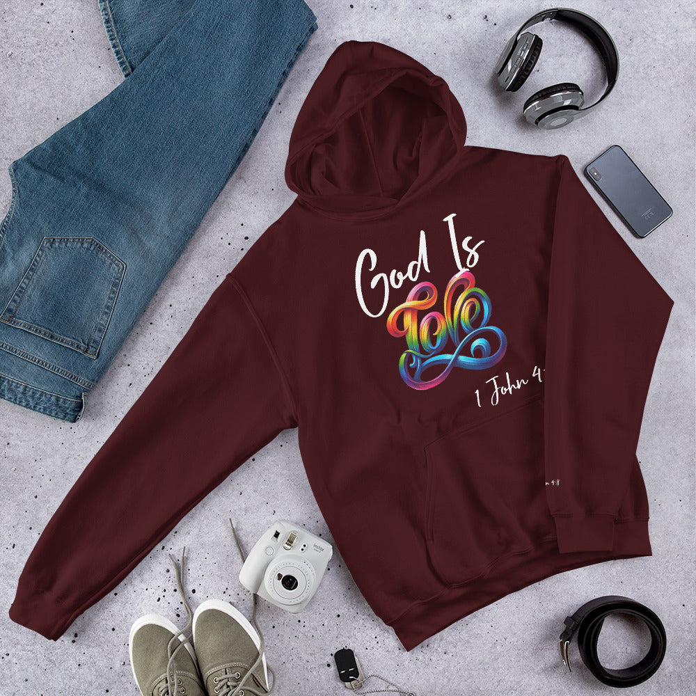 God is Love (White)Unisex Hoodie