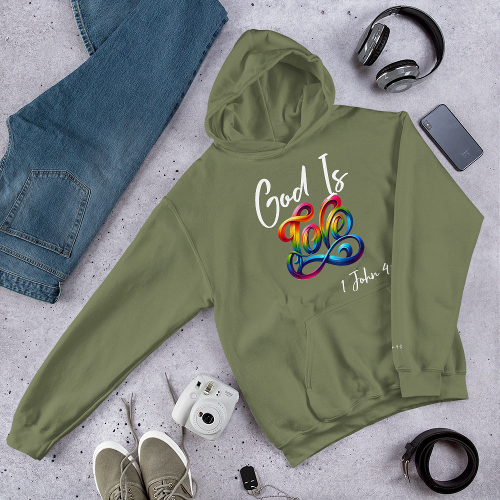 God is Love (White)Unisex Hoodie