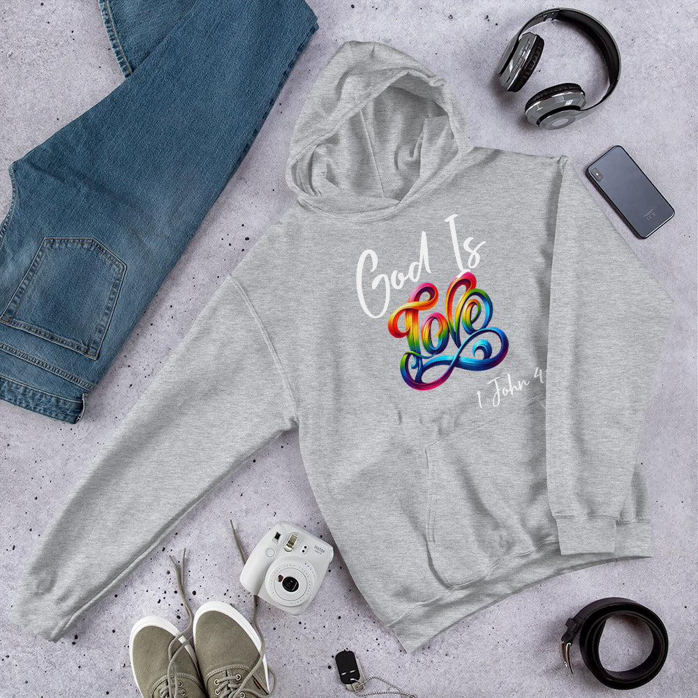 God is Love (White)Unisex Hoodie